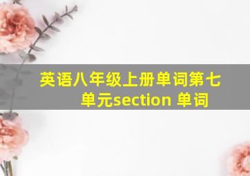 英语八年级上册单词第七单元section 单词